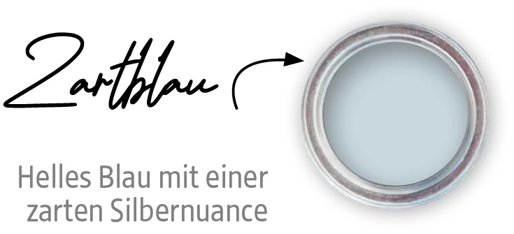 Farbtopf mit Farbton Zartblau aus der Farbfamilie Blau