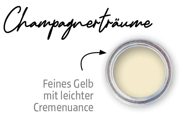 Farbtopf mit Farbton Champagnerträume aus der Farbfamilie Gelb