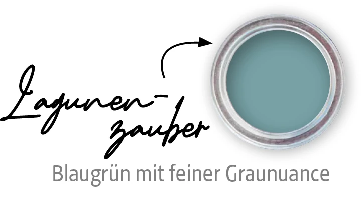 Farbtopf mit Farbton Lagunenzauber aus der Farbfamilie Blau