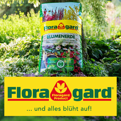 Darstellung von Blumenerdean einem Baum von der Marke Floragard
