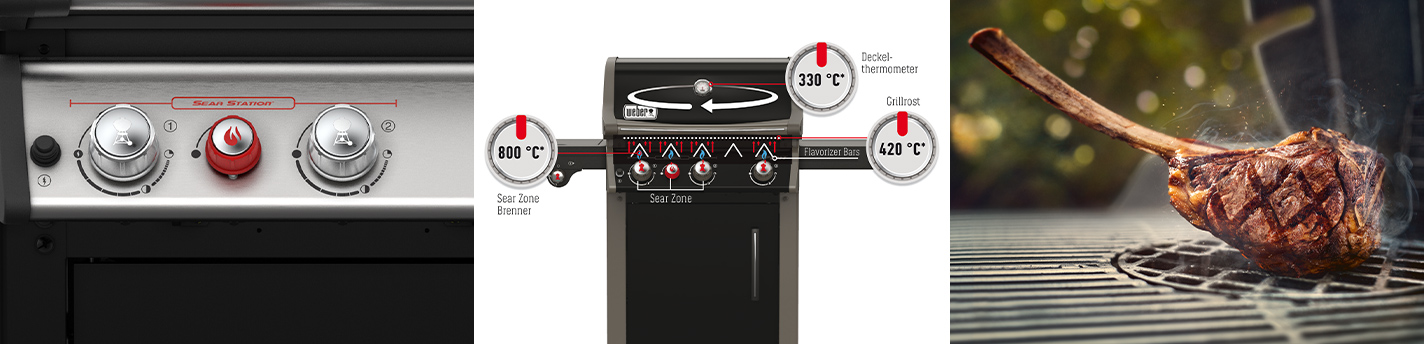 Eine Grill darstellung mit einem Tomahawk auf dem Grillrost